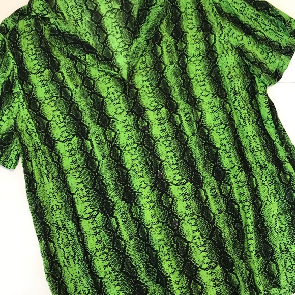 Asos Shirt Button Down Snake Print Medium - Picture 11 of 16